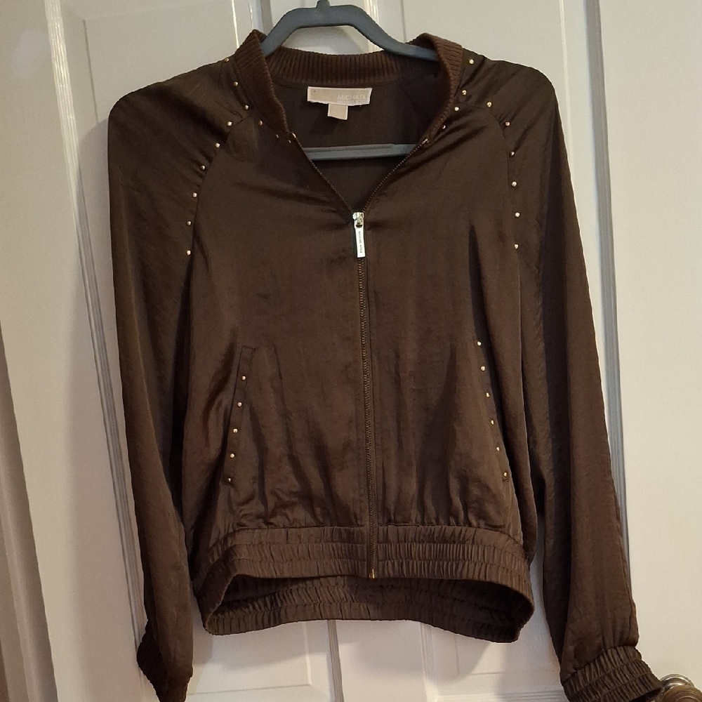 Michael Kors Brown Bomber Jacket
